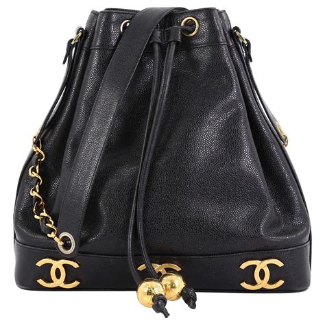 vintage chanel caviar bucket bag